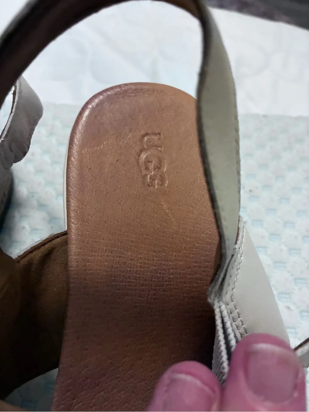 UGG Women White April Espadrille Wedge Platform Buckle Sandals sz 42 $80